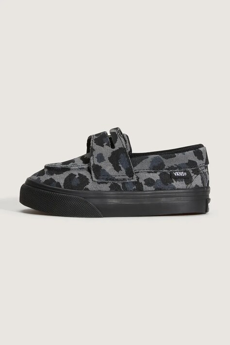 Vans loafersy dziecięce zamszowe Loafer 53 LEOPARD czarne VN000Z5RBKA1