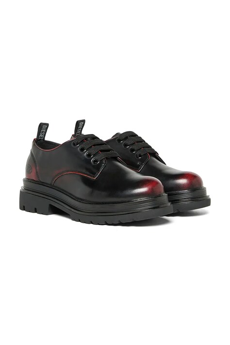 Diesel Półbuty dziecięce D-DERBL-ABR DRESSY SHOE bordowe BC1104