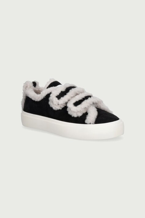 Inuikii SHEARLING LOW VELCRO маратонки за деца от велур черни 3001.001.0051
