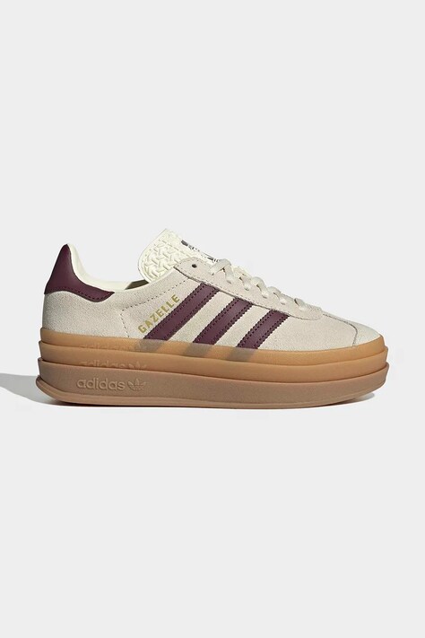 adidas Originals GAZELLE BOLD sneakers detské kožené béžové KI4559