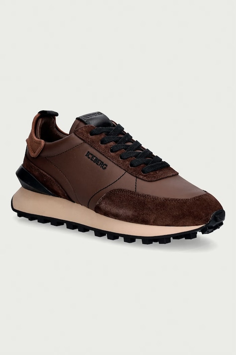 Iceberg Hyper sneakersy męskie skórzane brązowe IU188303