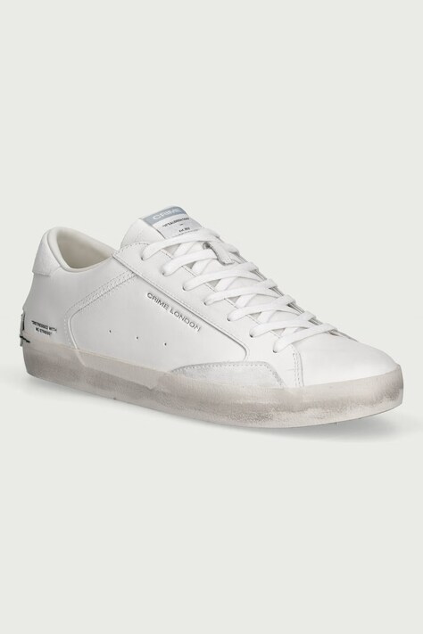 Crime London DISTRESSED sneakersy męskie skórzane białe 16014PP5.10