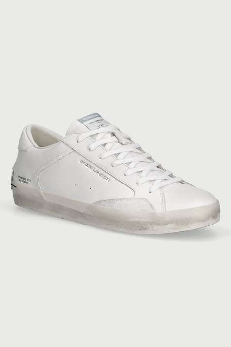 Crime London DISTRESSED sneakersy męskie skórzane białe 16014PP5.10