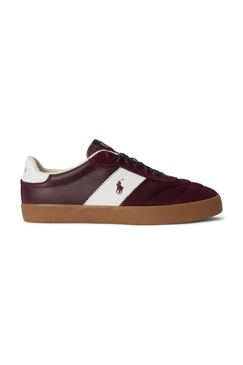 Polo Ralph Lauren Sneakersy sportowe męskie skórzane bordowe 816P15847003