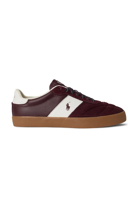 Polo Ralph Lauren Sneakersy sportowe męskie skórzane bordowe 816P15847003