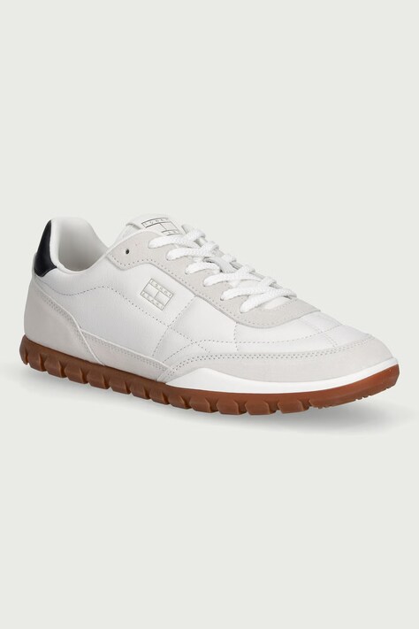 Tommy Jeans TOMMY JEANS LOW LTH sneakersy męskie skórzane beżowe EM0EM01794
