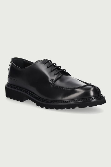 Common Projects Apron Derby półbuty męskie skórzane czarne 2595