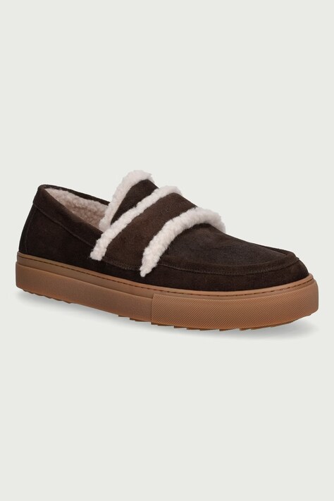 Inuikii Mokasyny damskie zamszowe Shearling Loafer brązowe 2006.003.0011