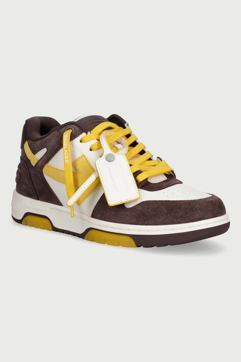 Off-White Out of Office кроссовки для мужчин кожаные коричневые OF05730210