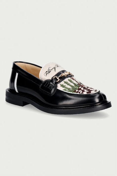 Filling Pieces Mokasyny męskie skórzane czarne 122611303349