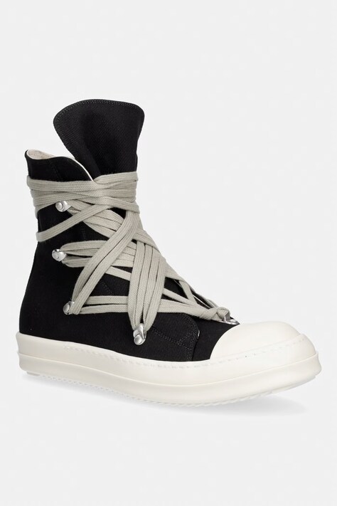 Rick Owens DRKSHDW Megalace trampki męskie czarne wysokie DU02F6809 DOW1