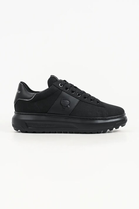 Karl Lagerfeld Kapri sneakersy męskie nubukowe czarne KL57527N