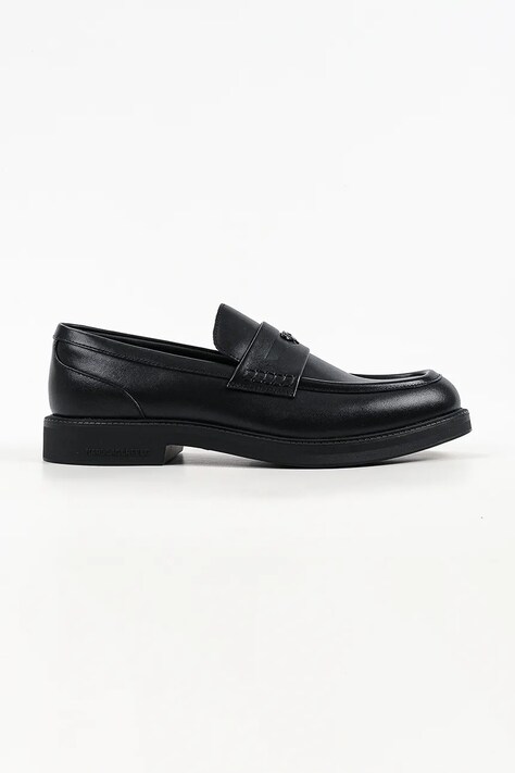 Karl Lagerfeld Loafersy męskie skórzane Kai czarne KL12816