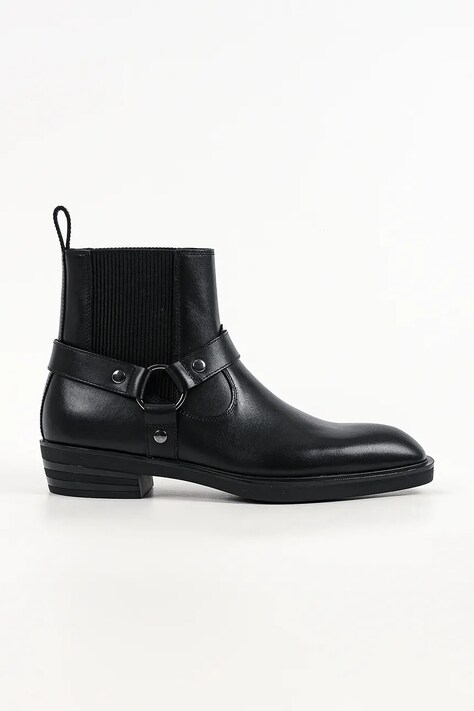Karl Lagerfeld Sztyblety męskie skórzane Dallas czarne KL12646A