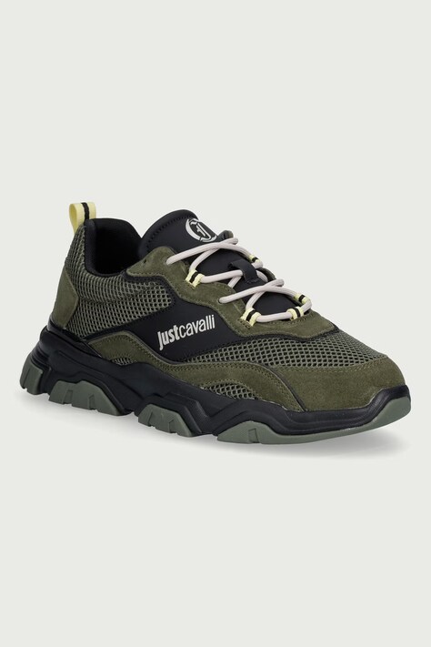 Just Cavalli Sneakersy męskie zielone 81QA3SH1ZPC41105