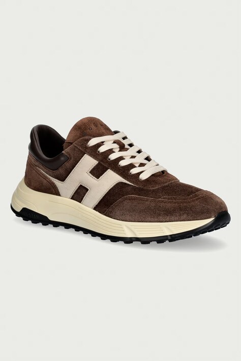 Hogan Hyperlight Allacciato H sneakers pánske kožené hnedé HXM5630FR30S9G739T