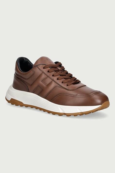 Hogan Hyperlight Allacciato H sneakers pánske kožené hnedé HXM5630FR30QTUS013