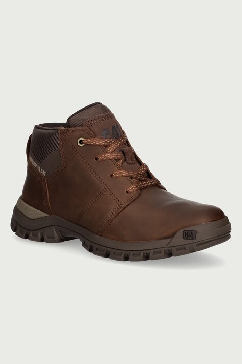 CAT Footwear Buty męskie skórzane THRESHOLD CHUKKA brązowe P725953