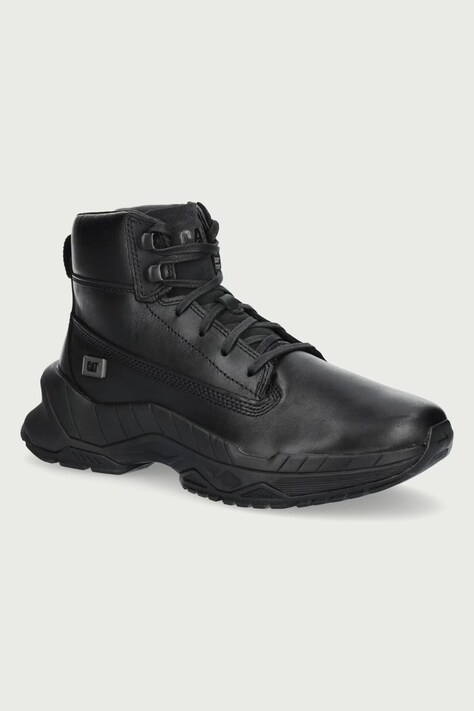 CAT Footwear WATTAGE MID buty męskie skórzane czarne P726909