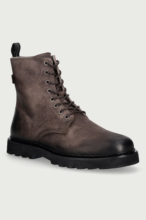 AllSaints Buty męskie skórzane Skiff Military Boot brązowe M054FD