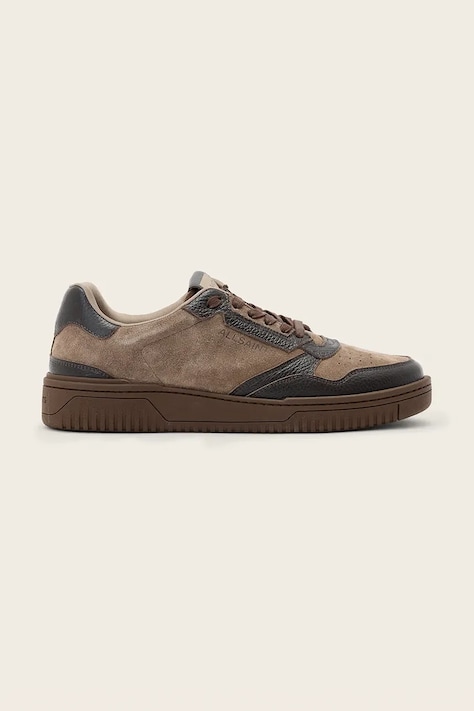 AllSaints Regan Low Top sneakers pánske semišové hnedé M031FF