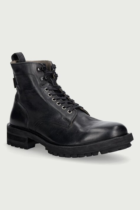 AllSaints Buty męskie skórzane Gleeson Lace Boot czarne M025FE