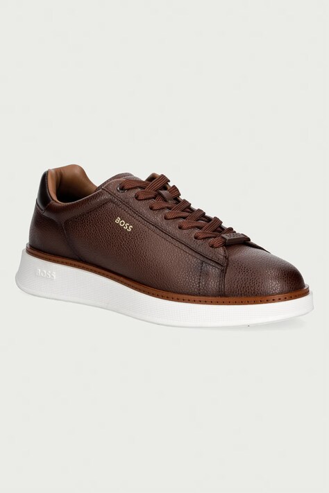 BOSS sneakers Ανδρικά Bulton καφέ δερμάτινα 50573560.210