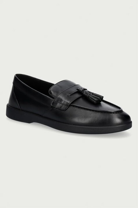 Michael Kors Mokasinke za muškarce od kože Wesley Tassel Slip On crne 42F6WEFP4L.001