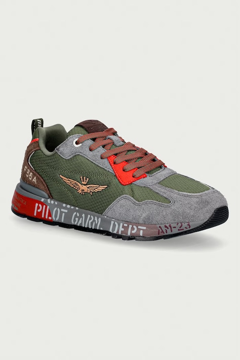 Aeronautica Militare FURRY SNEAKERS tenisice za muškarce od brušene kože sive sportske 262SC0276UCT03546