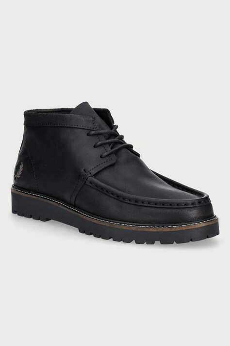 Fred Perry Półbuty męskie skórzane Kenney Mid czarne B3436