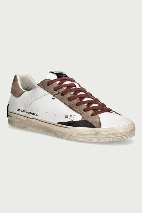 Crime London DECONSTRUCTED sneakers ανδρικά δερμάτινα λευκά 10074AA9