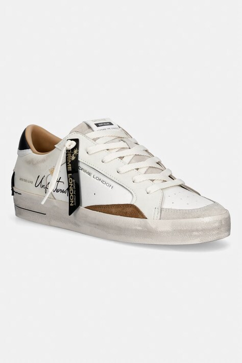 Crime London SK8 DELUXE sneakersy męskie białe 10103AA9