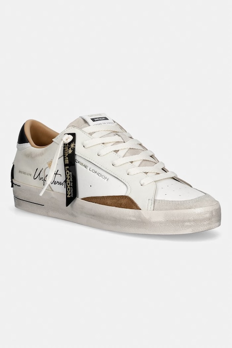 Crime London SK8 DELUXE sneakersy męskie białe 10103AA9