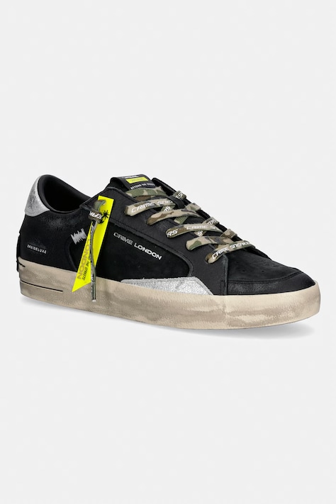 Crime London SK8 DELUXE męskie skórzane czarne 10100AA9