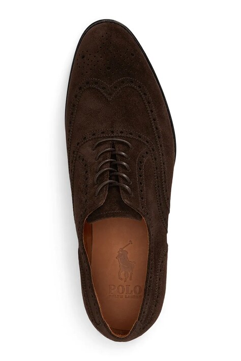 Polo Ralph Lauren напівчеревики чоловічі замшеві Owen Wingtip — AW26-OBMZ7B, коричневий — фото 3