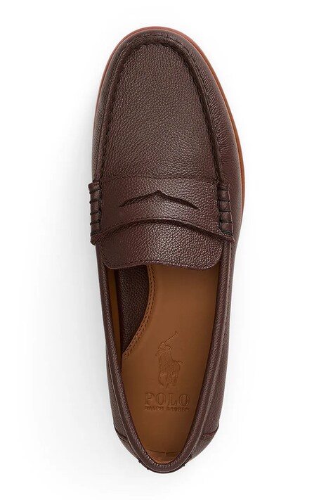 Polo Ralph Lauren мокасини чоловічі шкіряні Merton Penny — AW26-OBMZ8C, коричневий — фото 3