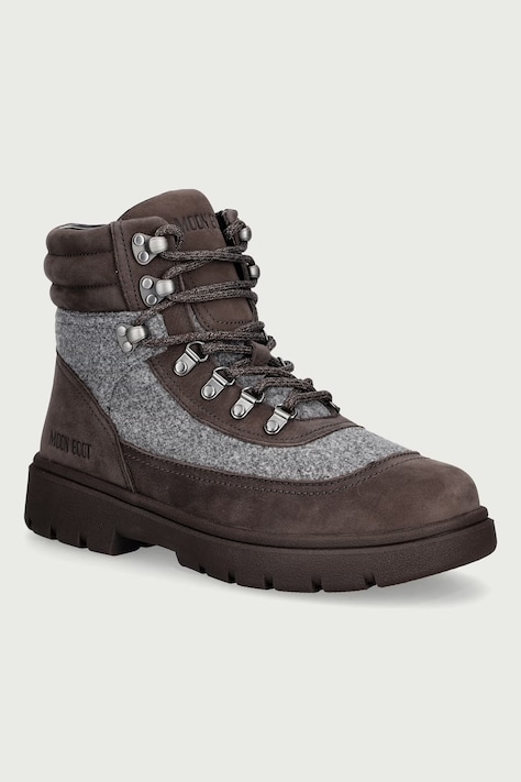 Moon Boot Ботинки на шнурке для мужчин MB COMBAT BOOT FELT коричневые 80D2520060 MH03