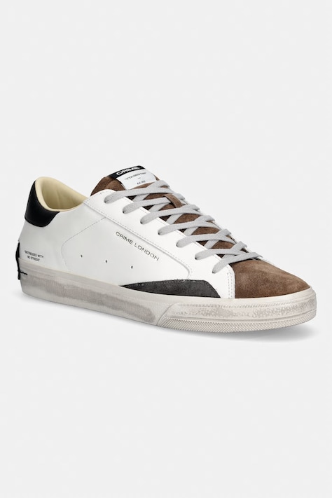 Crime London DISTRESSED 2.0 sneakersy męskie skórzane białe 11072AA8