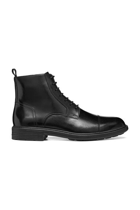 Geox Боти с връзки мъжки от кожа U WALK PLEASURE B черни U567KB00043C9997