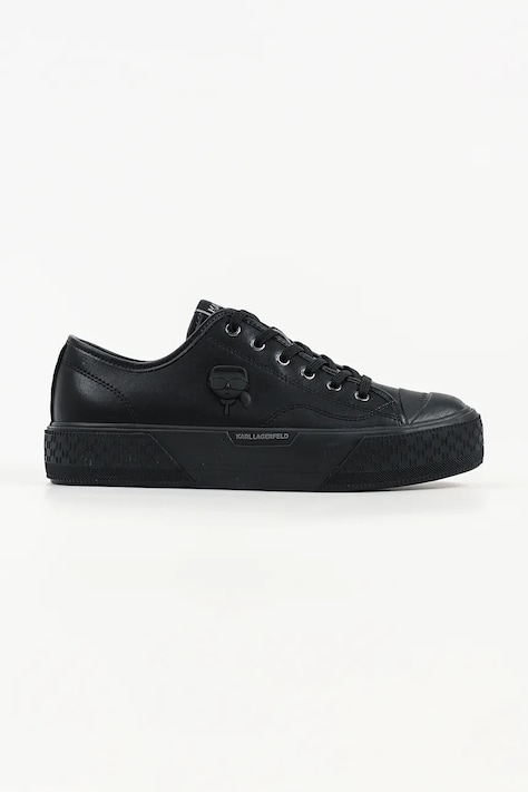 Karl Lagerfeld Kampus Max III Nft trampki męskie skórzane czarne wysokie KL50470N