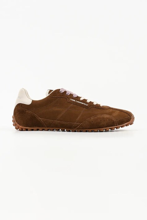 Karl Lagerfeld Astra Lo sneakersy męskie zamszowe brązowe KL55922L