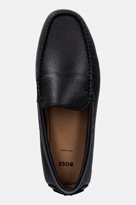 BOSS мокасини чоловічі шкіряні Noel — AW26-OBMZNP, чорний — фото 4
