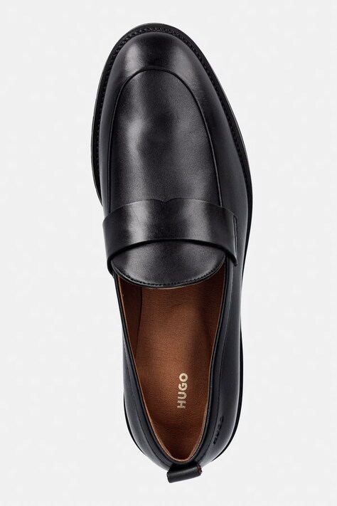 HUGO мокасини чоловічі шкіряні Ginsby — AW26-OBMZPI, чорний — фото 4