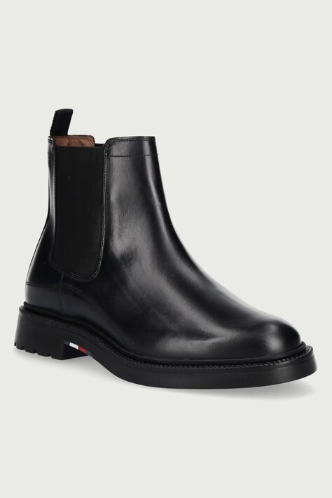 Tommy Hilfiger Čizme za muškarce od kože CORPORATE CASUAL LTH CHELSEA crne FM0FM05966