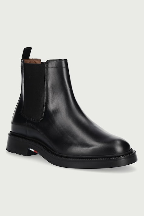 Tommy Hilfiger Čizme za muškarce od kože CORPORATE CASUAL LTH CHELSEA crne FM0FM05966