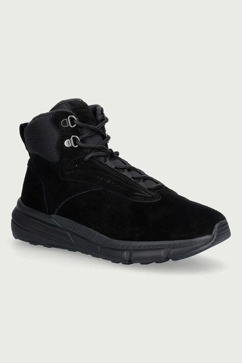 Tommy Hilfiger Topánky pánske semišové SDE WARM HYBRID CHUKKA čierne FM0FM06085