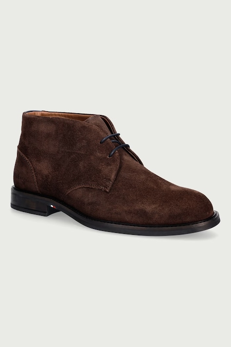 Tommy Hilfiger Buty męskie zamszowe CORPORATE DRESSY SUEDE LACE BOOT brązowe FM0FM05951