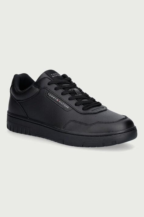 Tommy Hilfiger TH BASKET CORE LEATHER férfi sportcipő fekete FM0FM05927