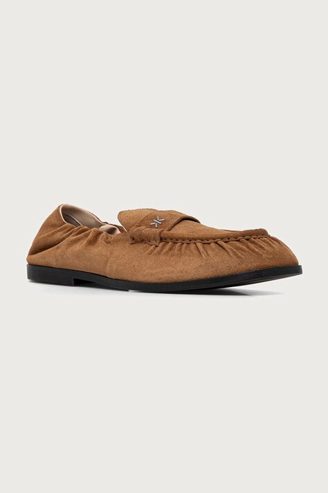 Kenzo Mokasinke za muškarce od brušene kože Loafer smeđe FG65LO410L57.87