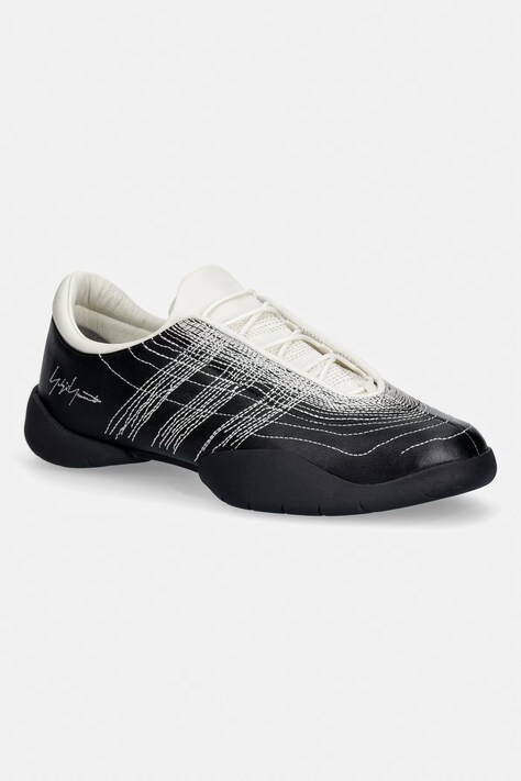 Y-3 REGU EMBROIDERY sneakersy skórzane czarne KH9347